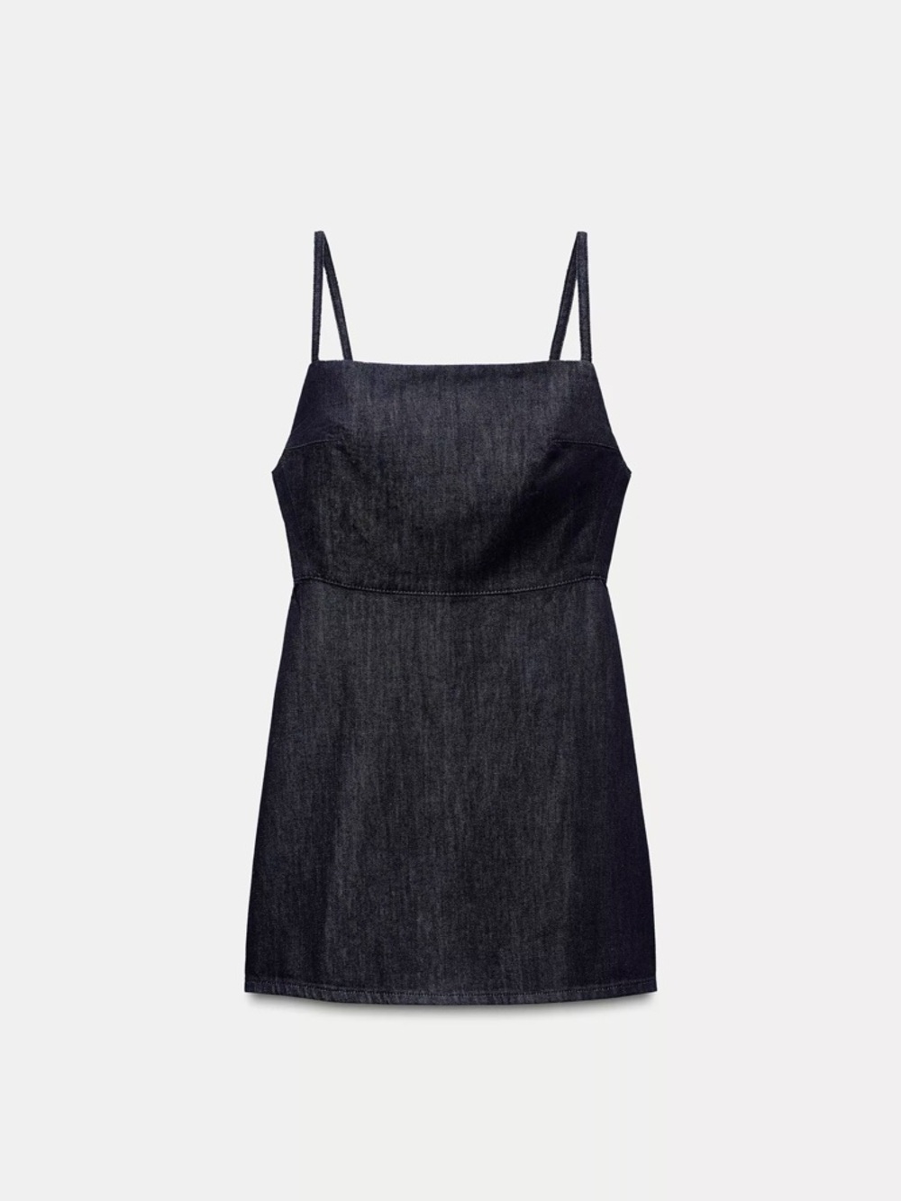 Zara Blue Denim Mini Dress with Thin Straps